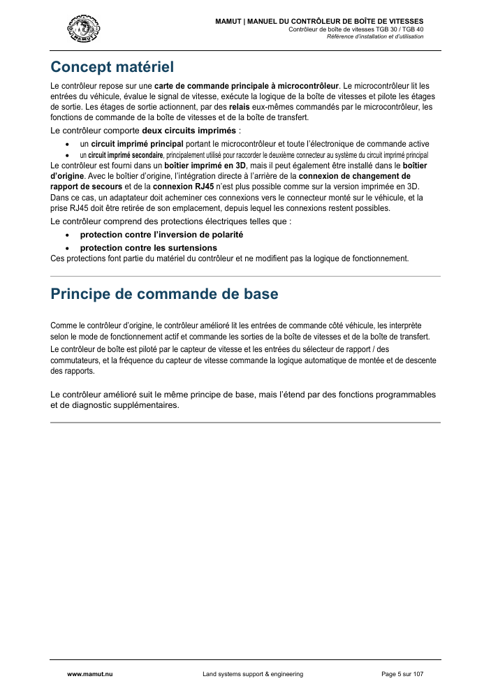 MAMUT TGB Manual page 5