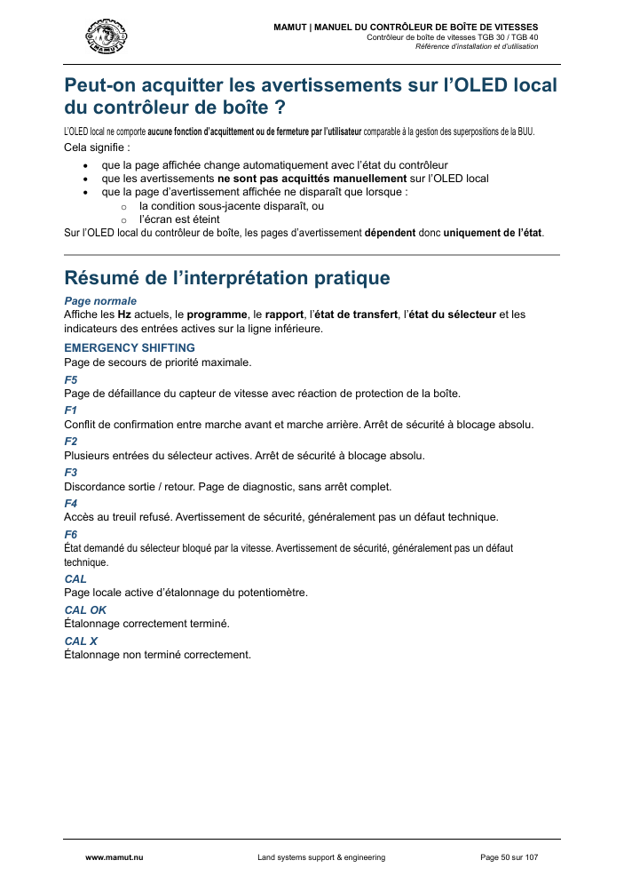 MAMUT TGB Manual page 50