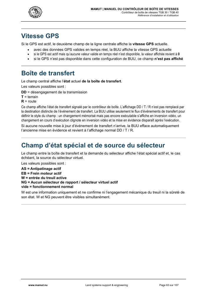 MAMUT TGB Manual page 63