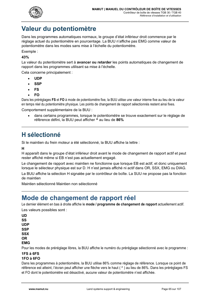 MAMUT TGB Manual page 65