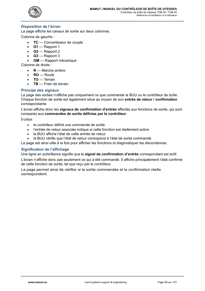 MAMUT TGB Manual page 69