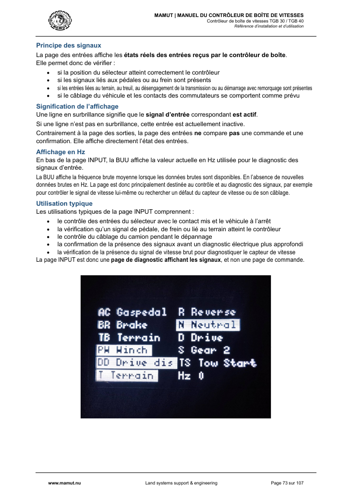 MAMUT TGB Manual page 73