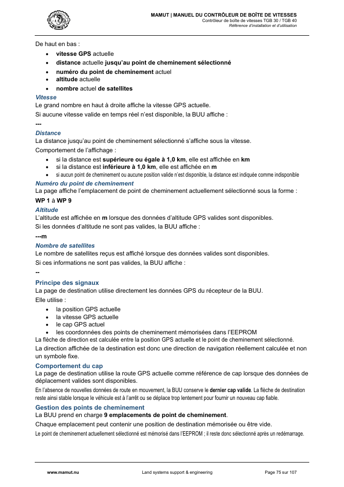 MAMUT TGB Manual page 75