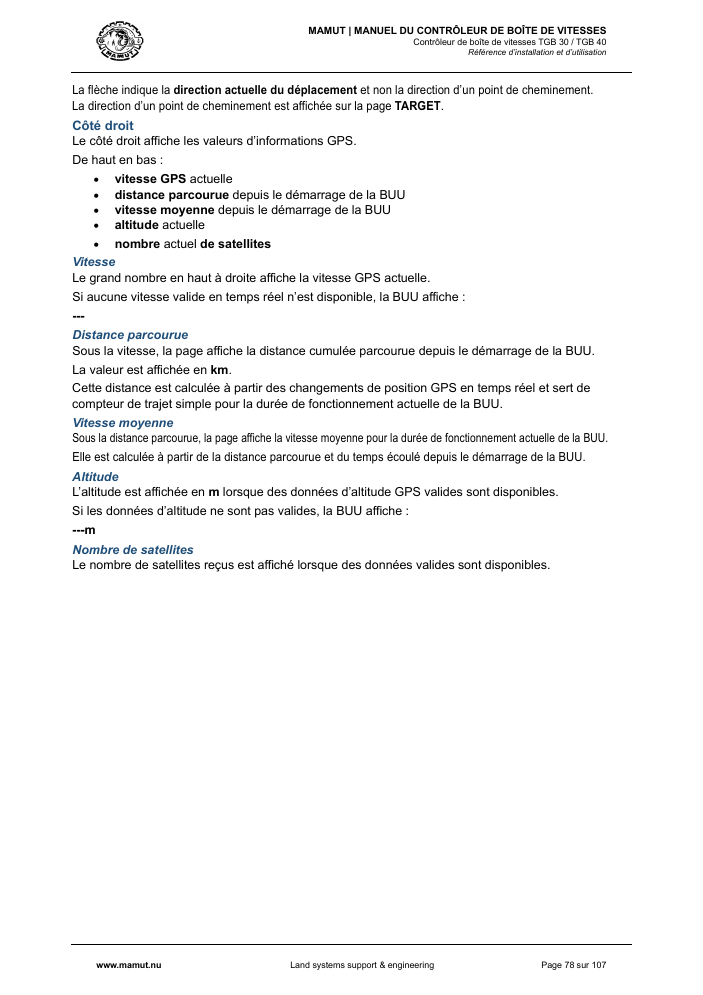 MAMUT TGB Manual page 78
