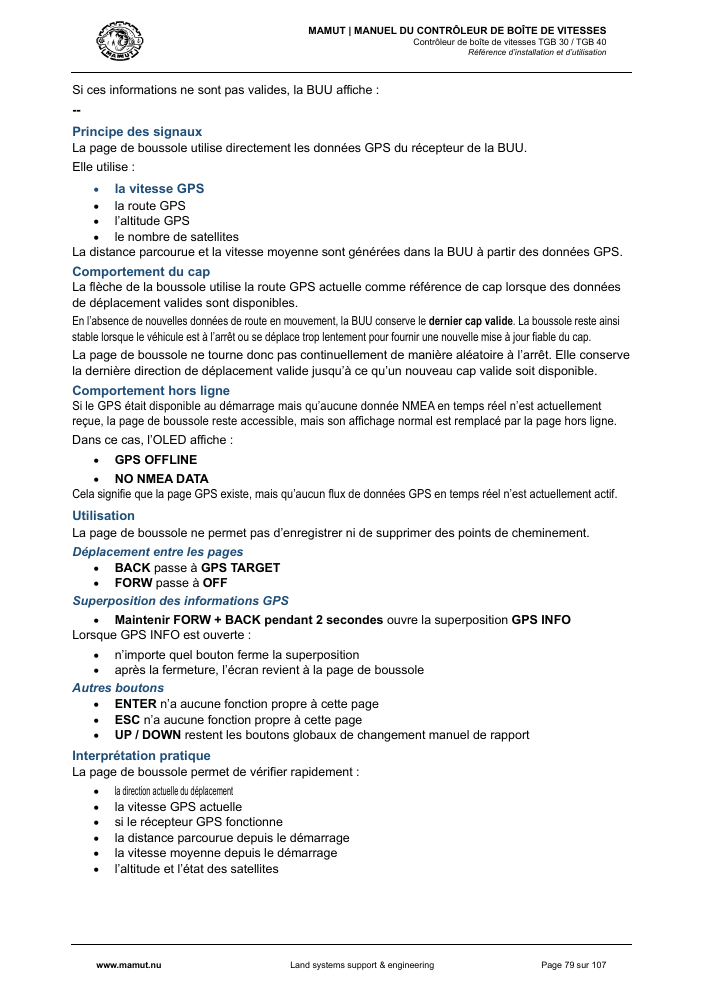 MAMUT TGB Manual page 79