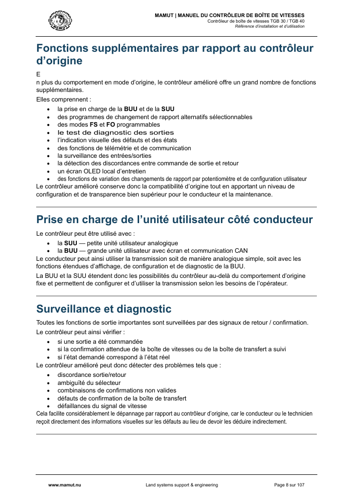 MAMUT TGB Manual page 8