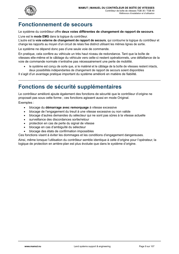 MAMUT TGB Manual page 9
