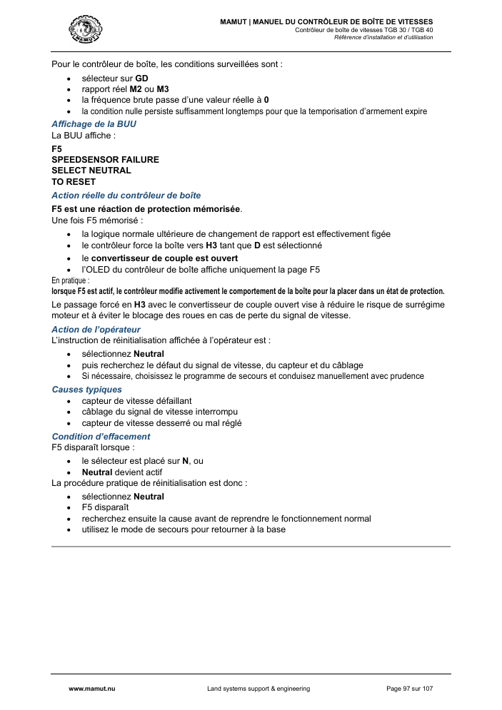 MAMUT TGB Manual page 97