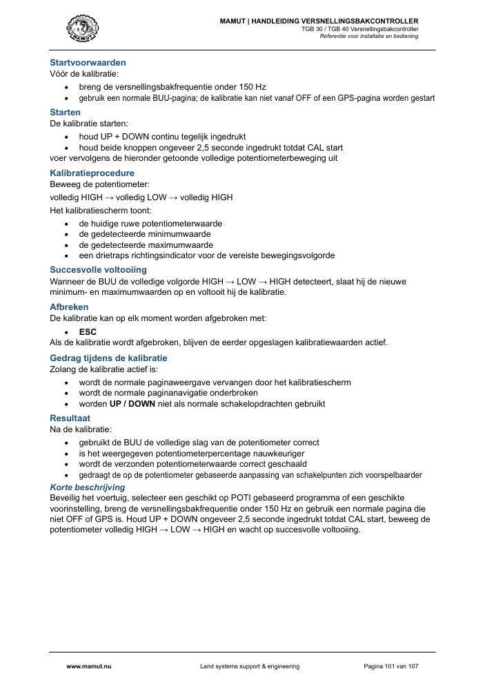 MAMUT TGB Manual page 101