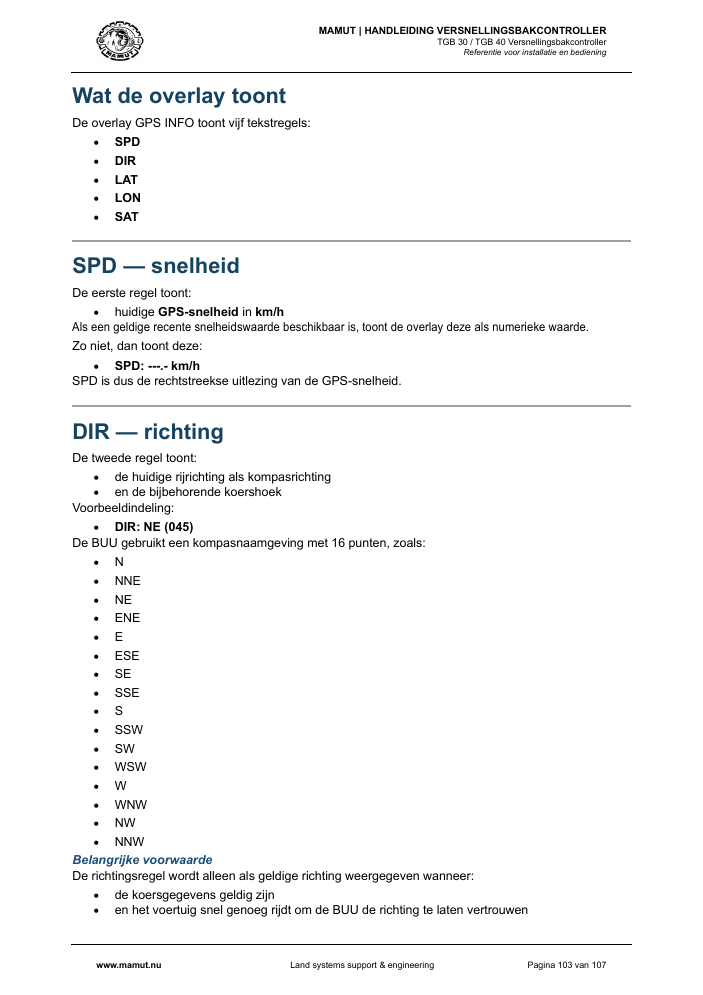 MAMUT TGB Manual page 103