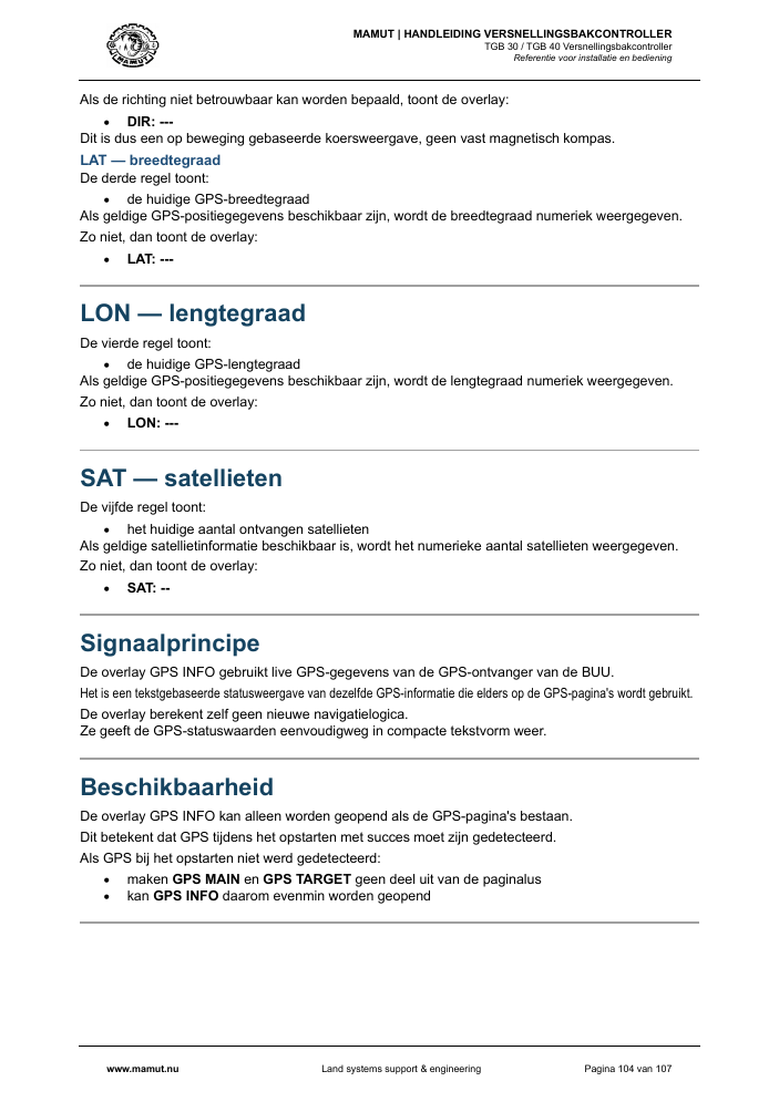 MAMUT TGB Manual page 104