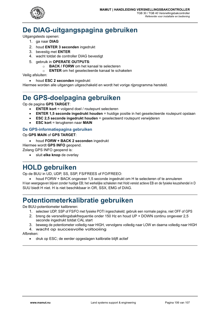 MAMUT TGB Manual page 106