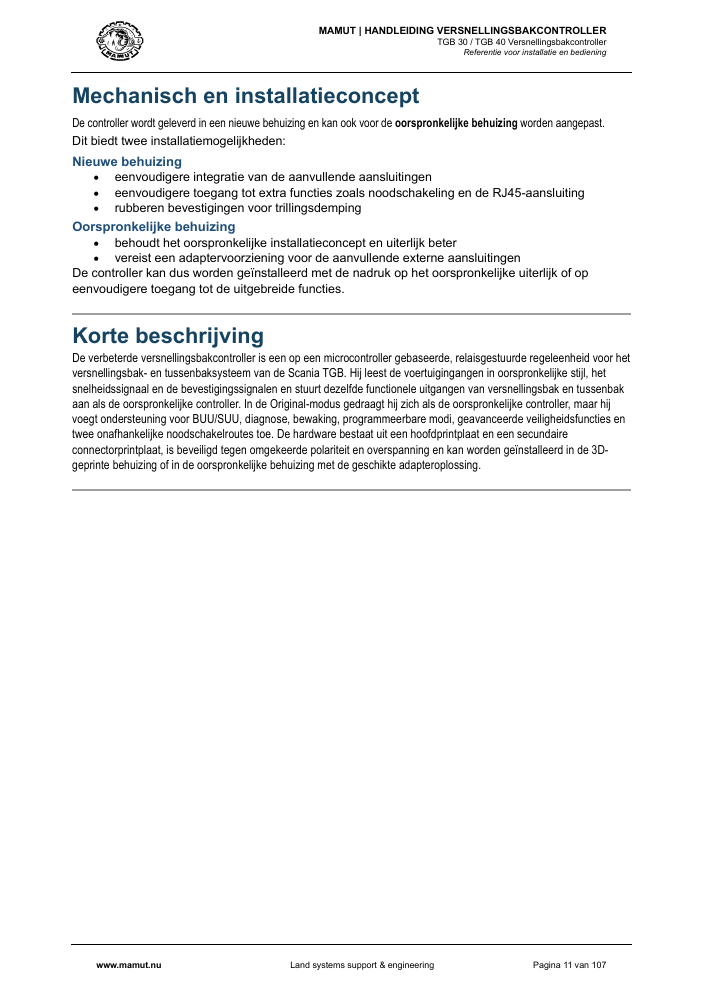 MAMUT TGB Manual page 11