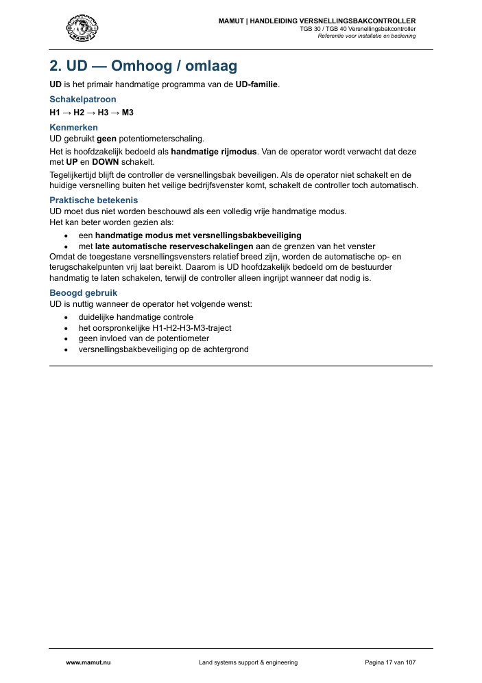MAMUT TGB Manual page 17
