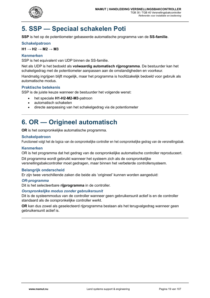 MAMUT TGB Manual page 19