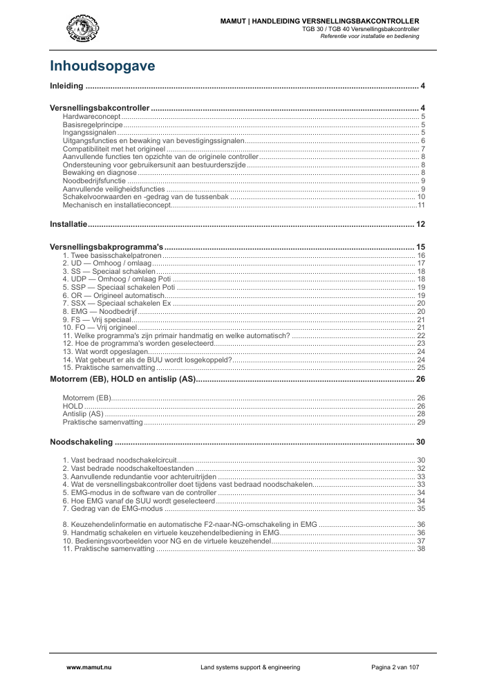 MAMUT TGB Manual page 2