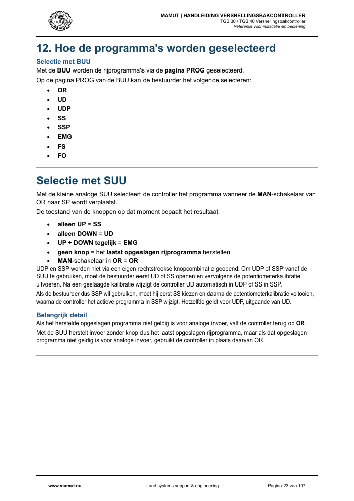 MAMUT TGB Manual page 23