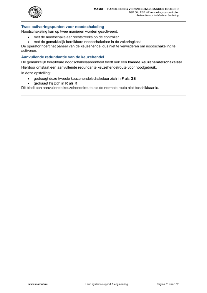 MAMUT TGB Manual page 31