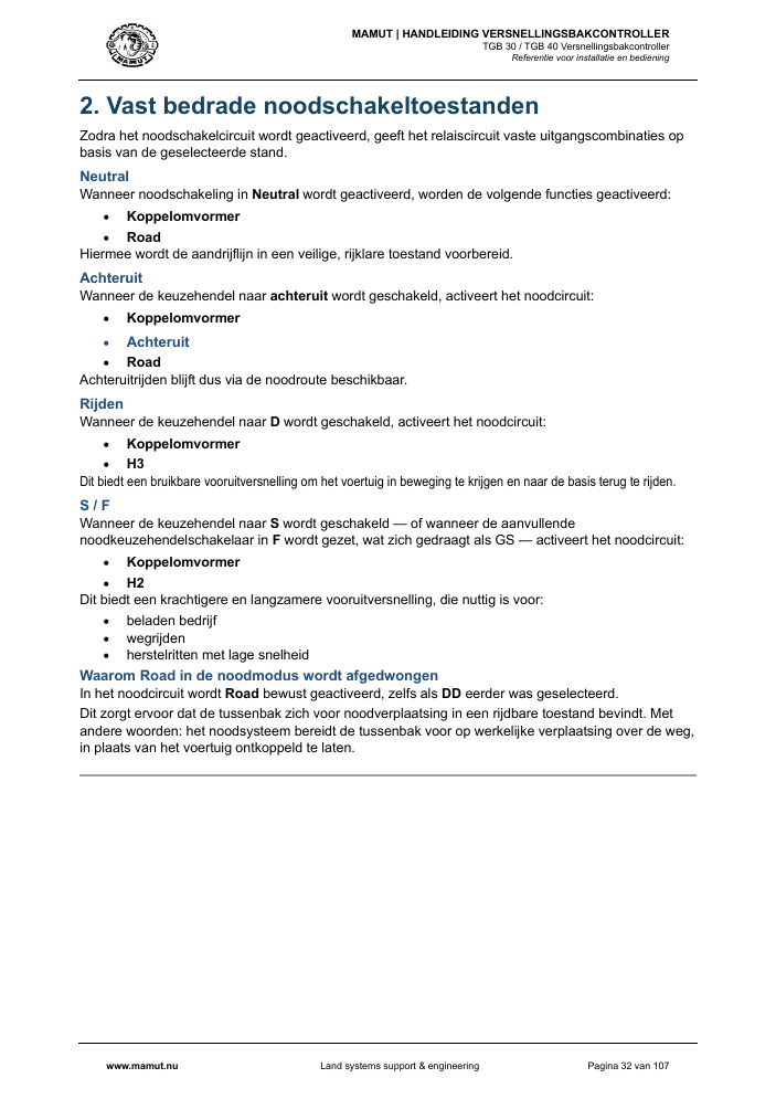 MAMUT TGB Manual page 32
