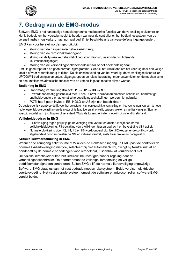 MAMUT TGB Manual page 35