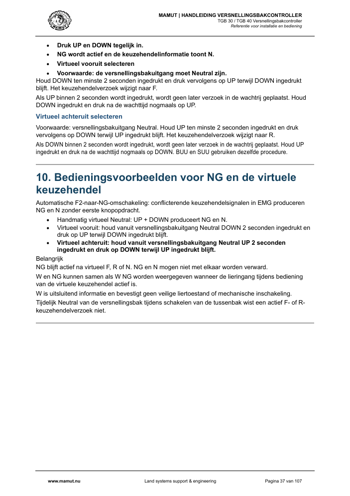 MAMUT TGB Manual page 37