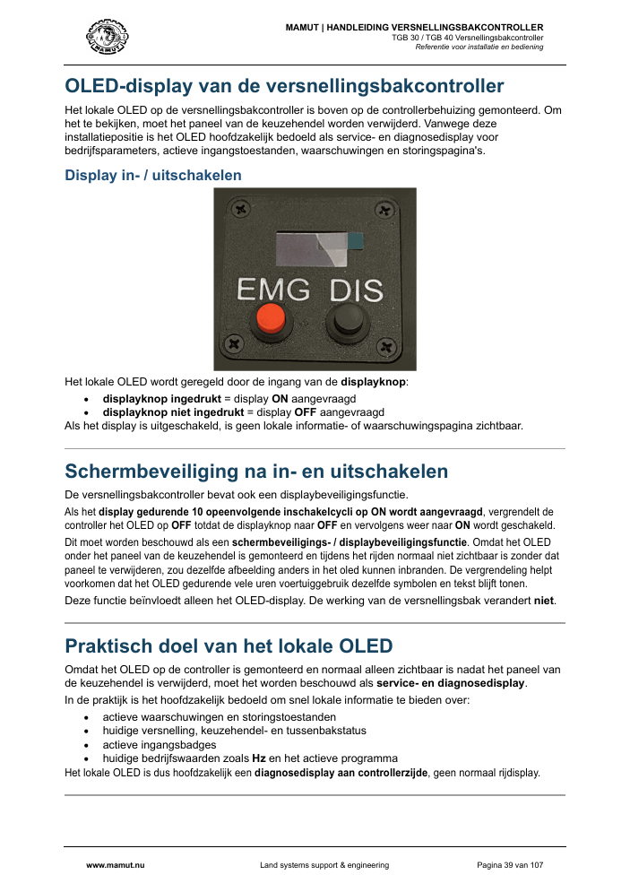 MAMUT TGB Manual page 39