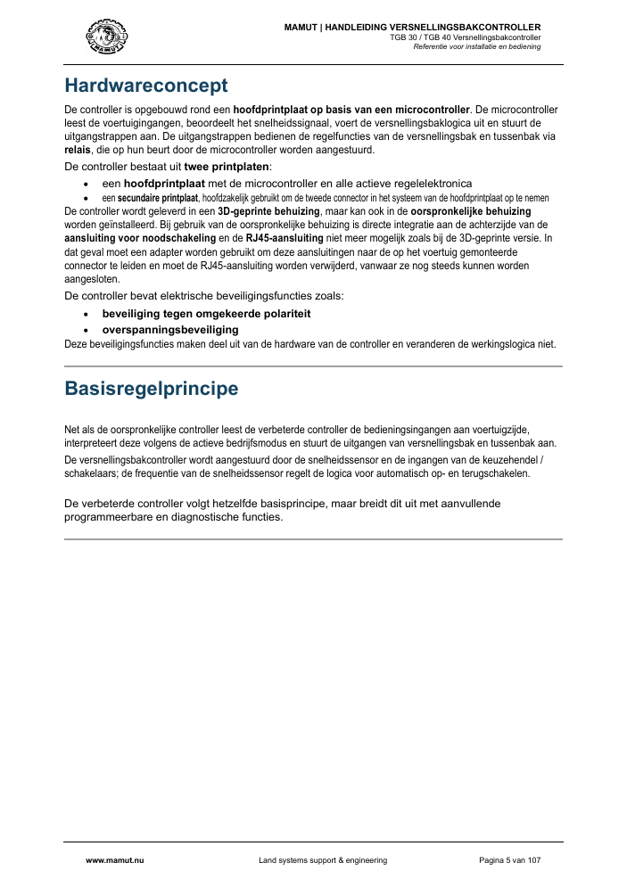 MAMUT TGB Manual page 5