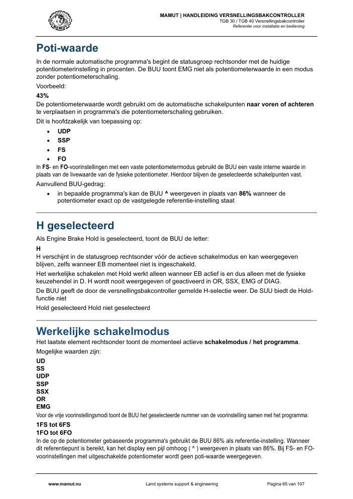 MAMUT TGB Manual page 65
