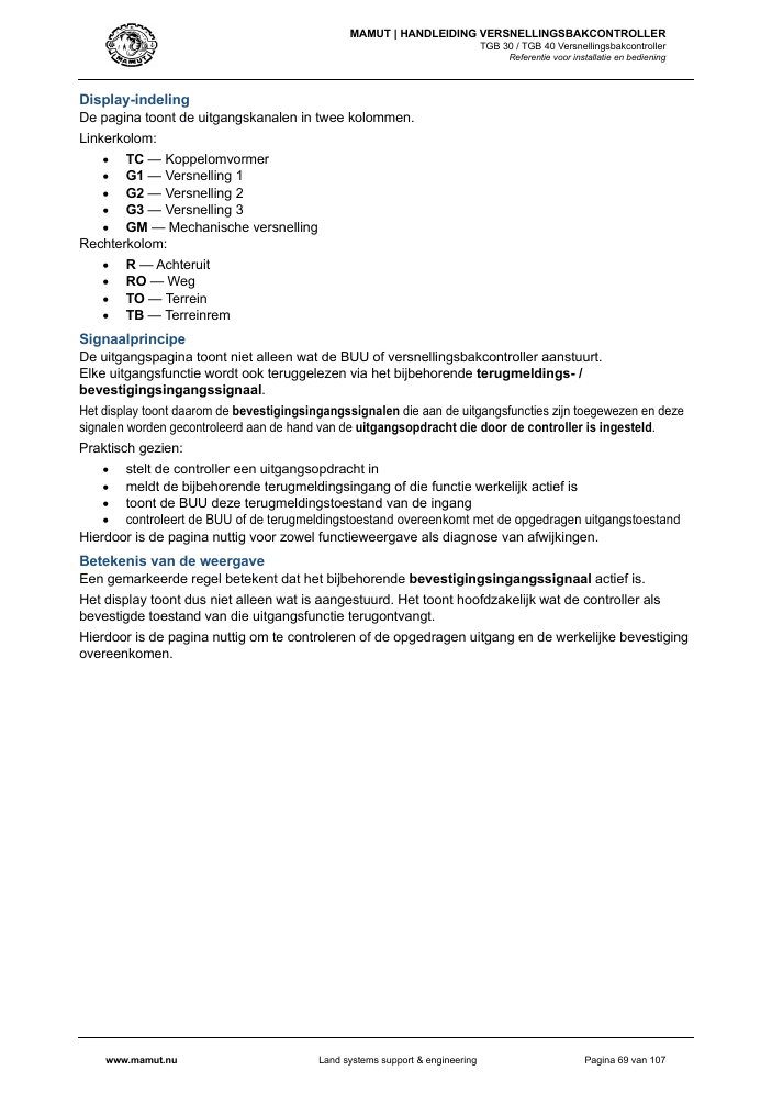 MAMUT TGB Manual page 69
