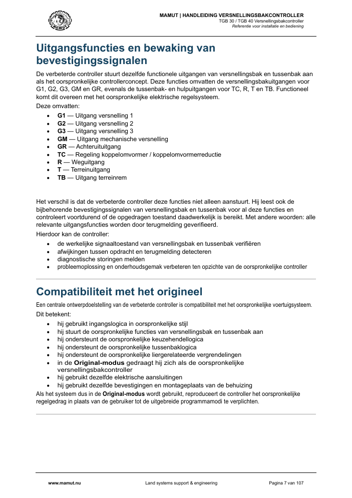 MAMUT TGB Manual page 7