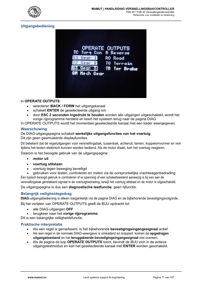 MAMUT TGB Manual page 71