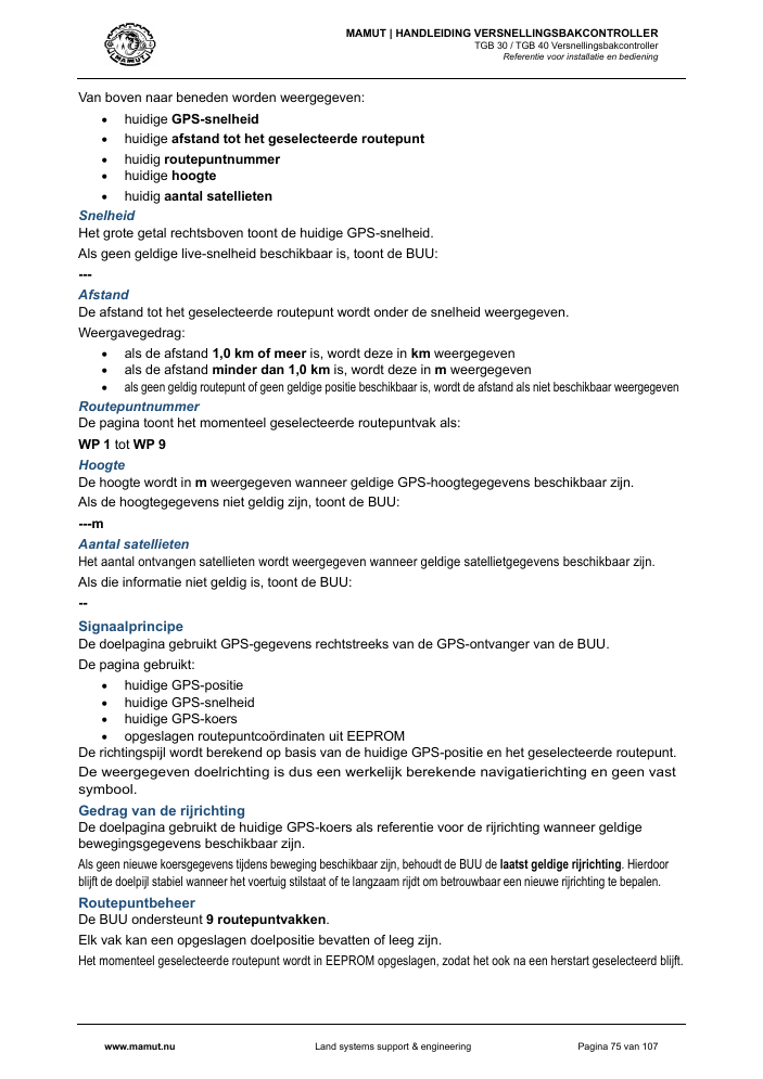 MAMUT TGB Manual page 75