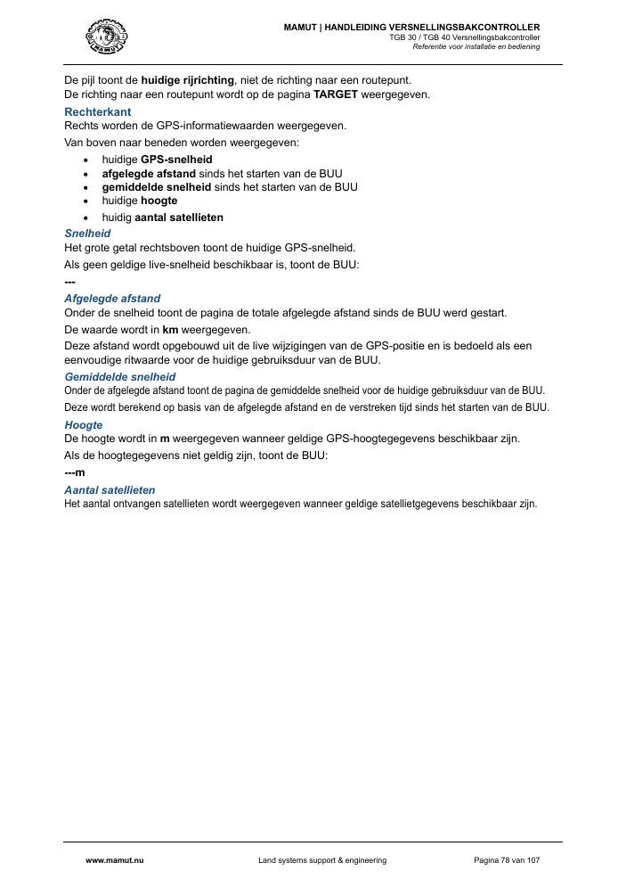 MAMUT TGB Manual page 78