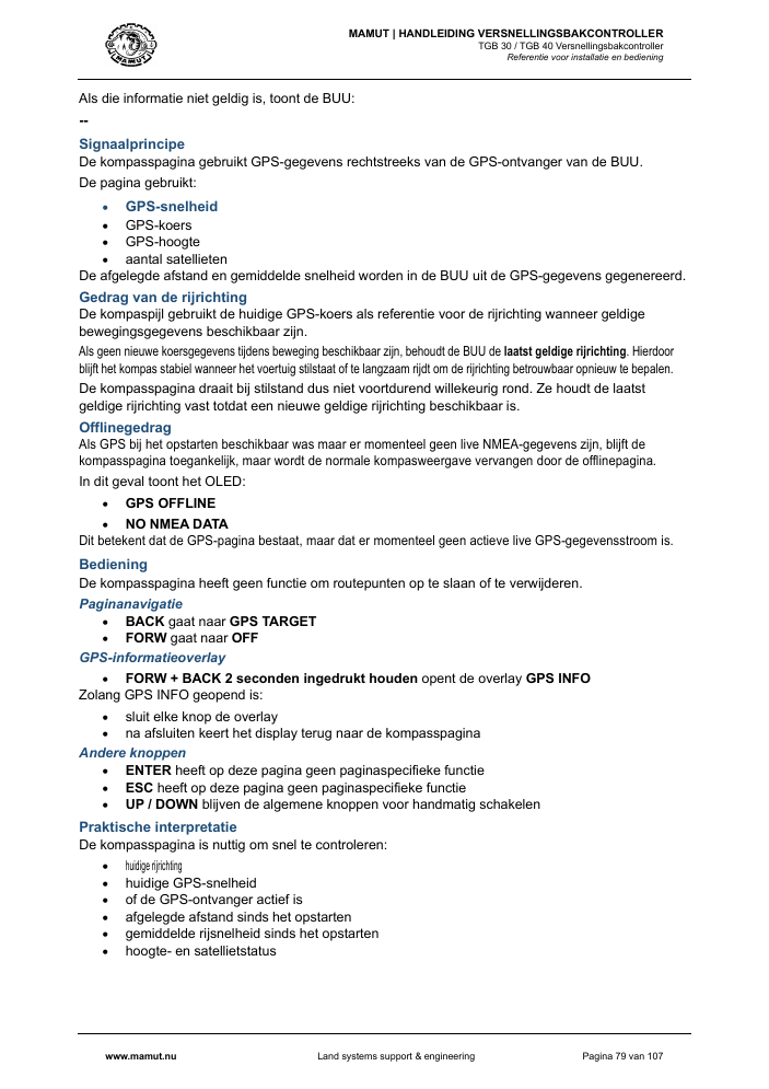 MAMUT TGB Manual page 79