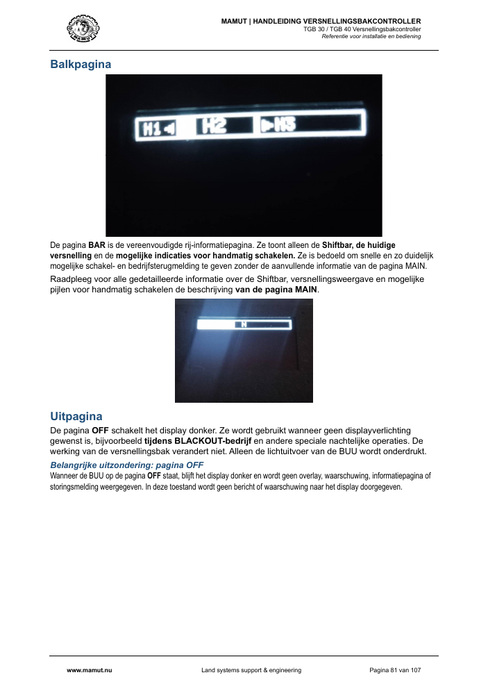 MAMUT TGB Manual page 81