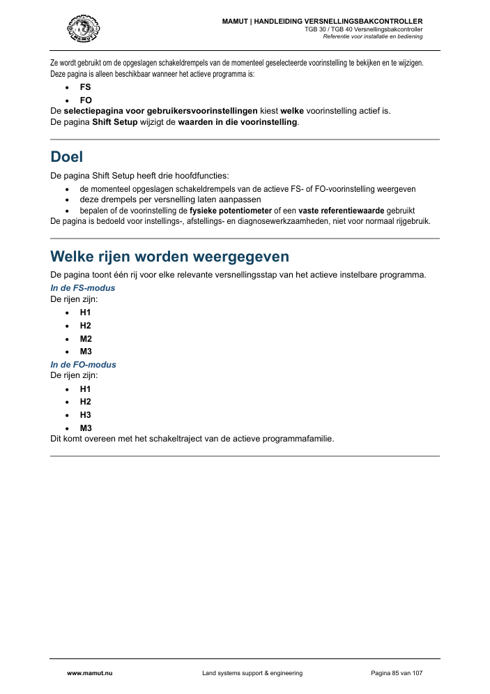 MAMUT TGB Manual page 85
