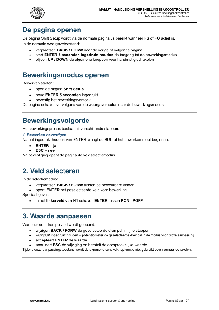 MAMUT TGB Manual page 87