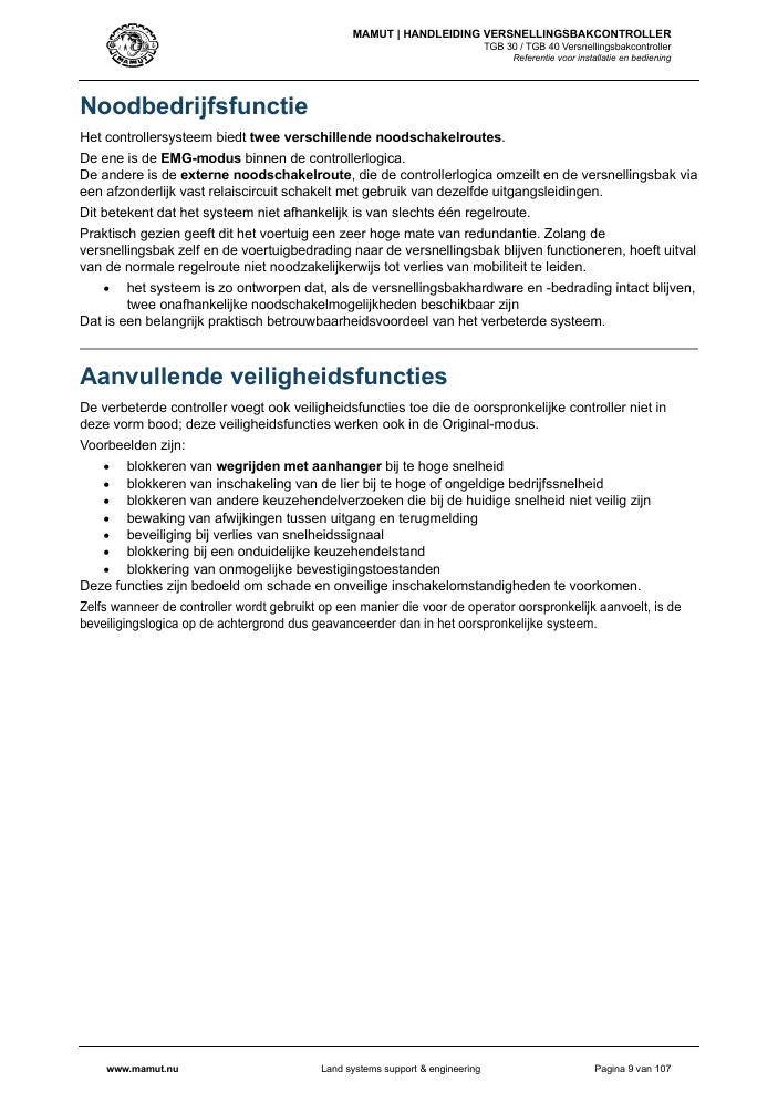 MAMUT TGB Manual page 9