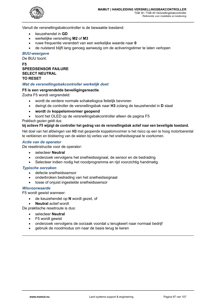 MAMUT TGB Manual page 97