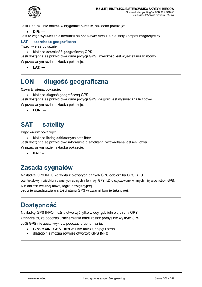 MAMUT TGB Manual page 104