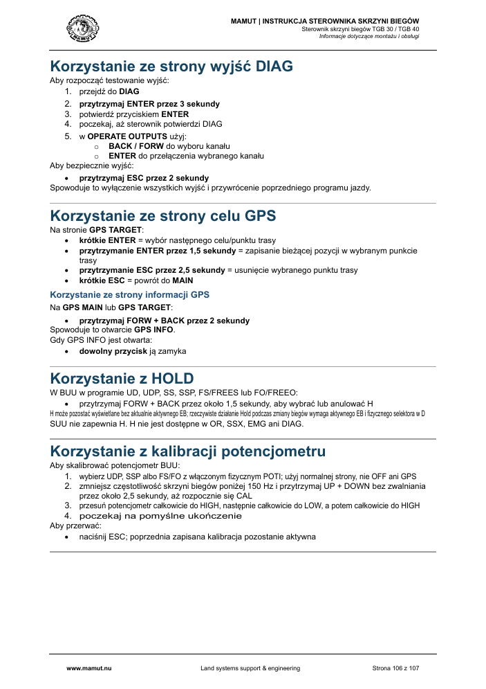 MAMUT TGB Manual page 106