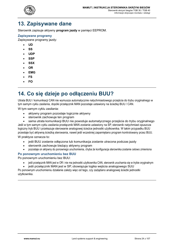 MAMUT TGB Manual page 24