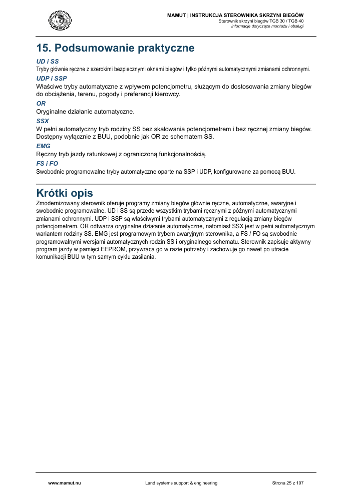MAMUT TGB Manual page 25
