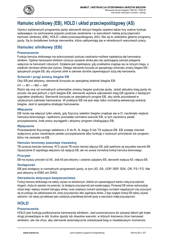 MAMUT TGB Manual page 26