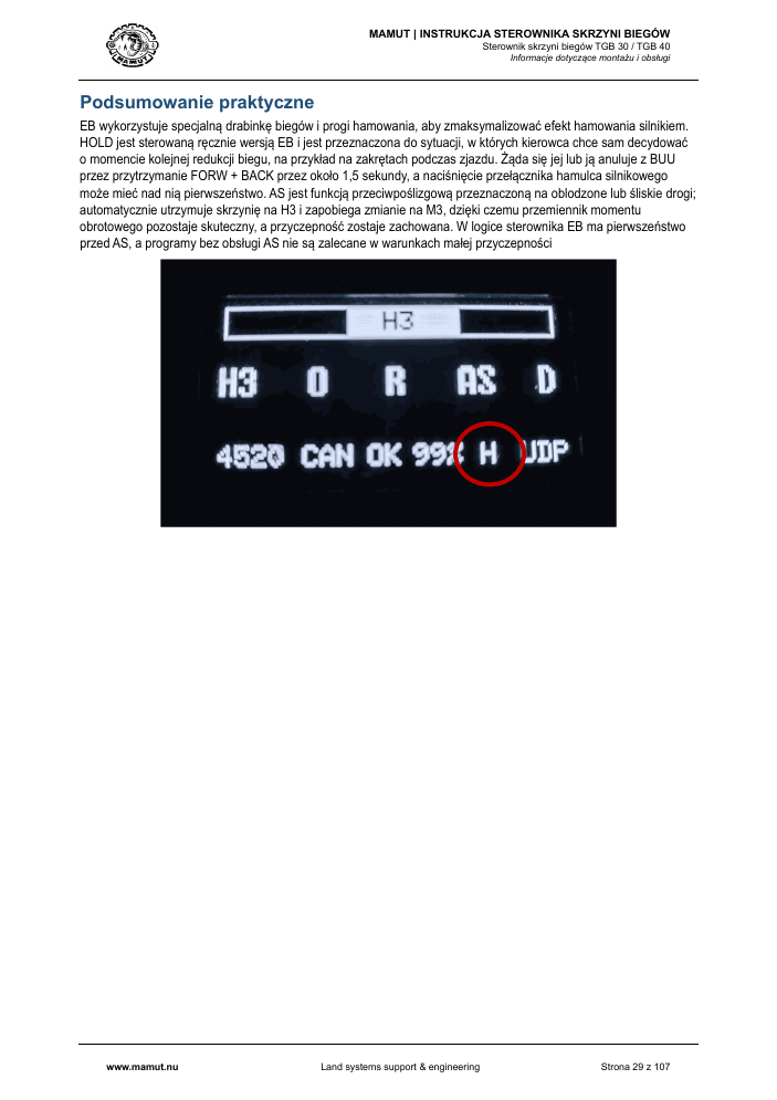 MAMUT TGB Manual page 29