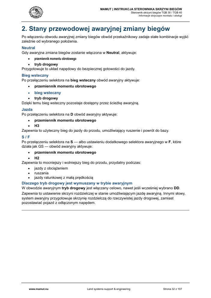 MAMUT TGB Manual page 32