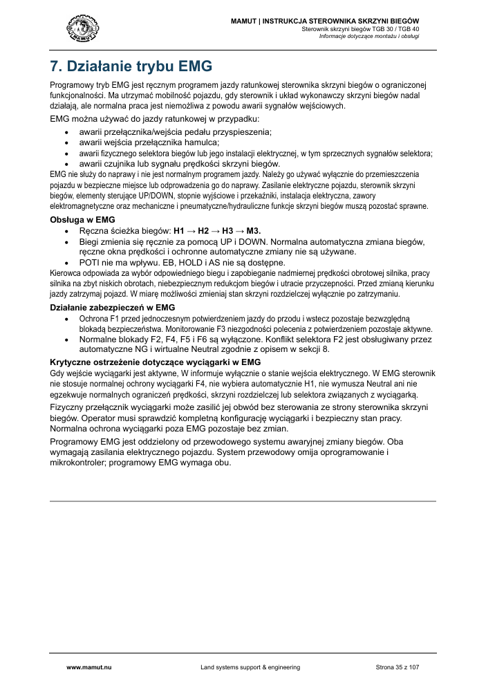 MAMUT TGB Manual page 35