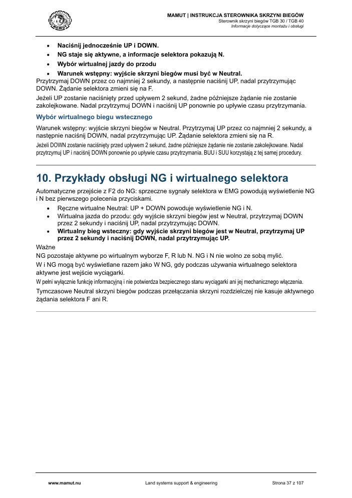 MAMUT TGB Manual page 37