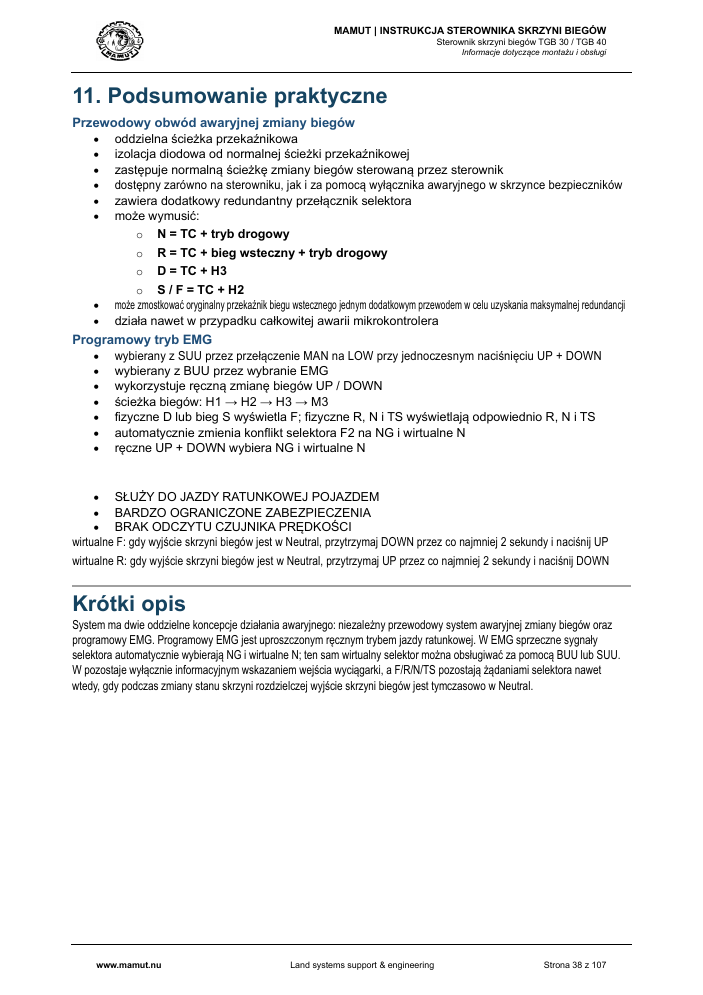 MAMUT TGB Manual page 38
