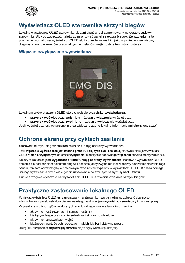 MAMUT TGB Manual page 39